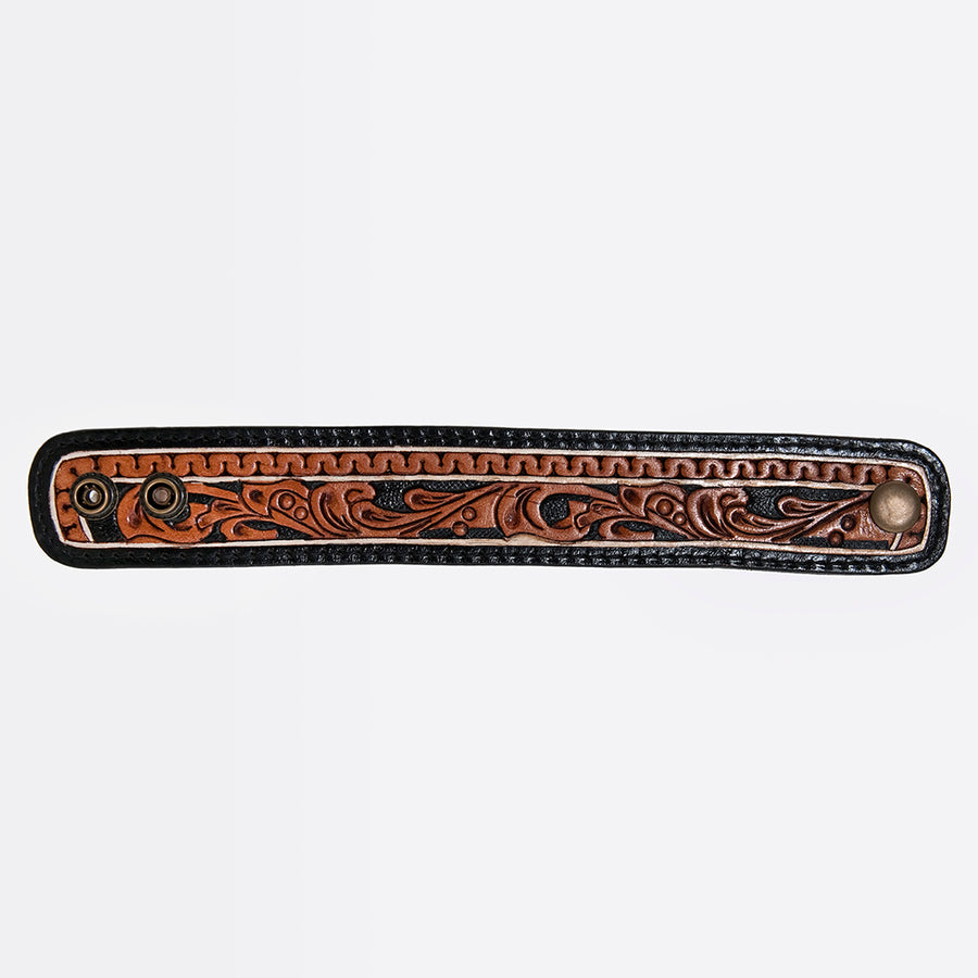 American Darling Bracelet Hand Tooled Carved Genuine Leather Women | Handmade Western Rustic