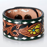 American Darling ADBRF177 Hand tooled carved Genuine Leather Bracelet women
