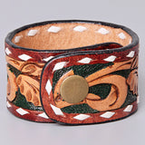 American Darling ADBRF182 Hand tooled carved Genuine Leather Bracelet women