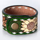American Darling ADBRF184 Hand tooled carved Genuine Leather Bracelet women