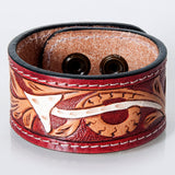 American Darling ADBRF185 Hand tooled carved Genuine Leather Bracelet women