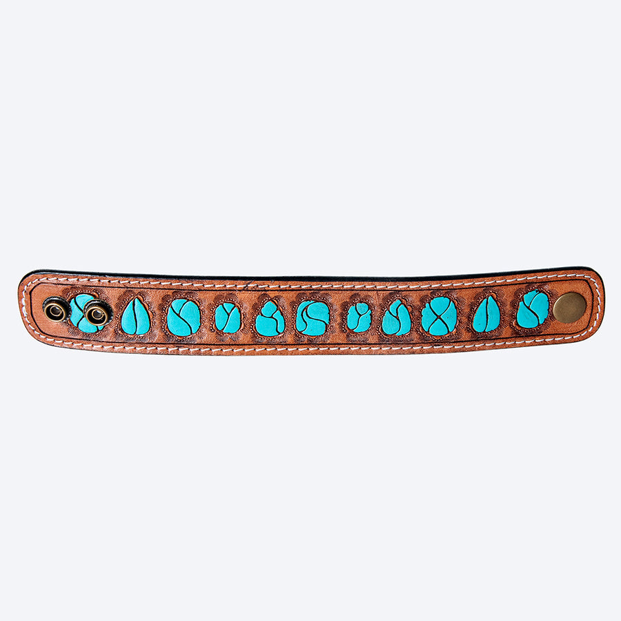 American Darling Bracelet Hand Tooled Carved Genuine Leather Women | Handmade Western Rustic