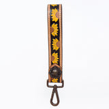 American Darling ADWSF102 Hand Tooled Genuine Leather Handle Strap For Wristlet Bags