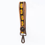 American Darling ADWSF102 Hand Tooled Genuine Leather Handle Strap For Wristlet Bags