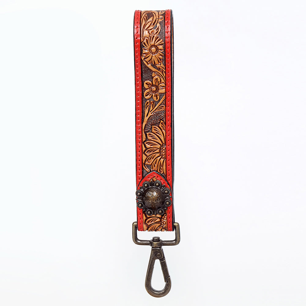 American Darling ADWSF103 Hand Tooled Genuine Leather Handle Strap For Wristlet Bags