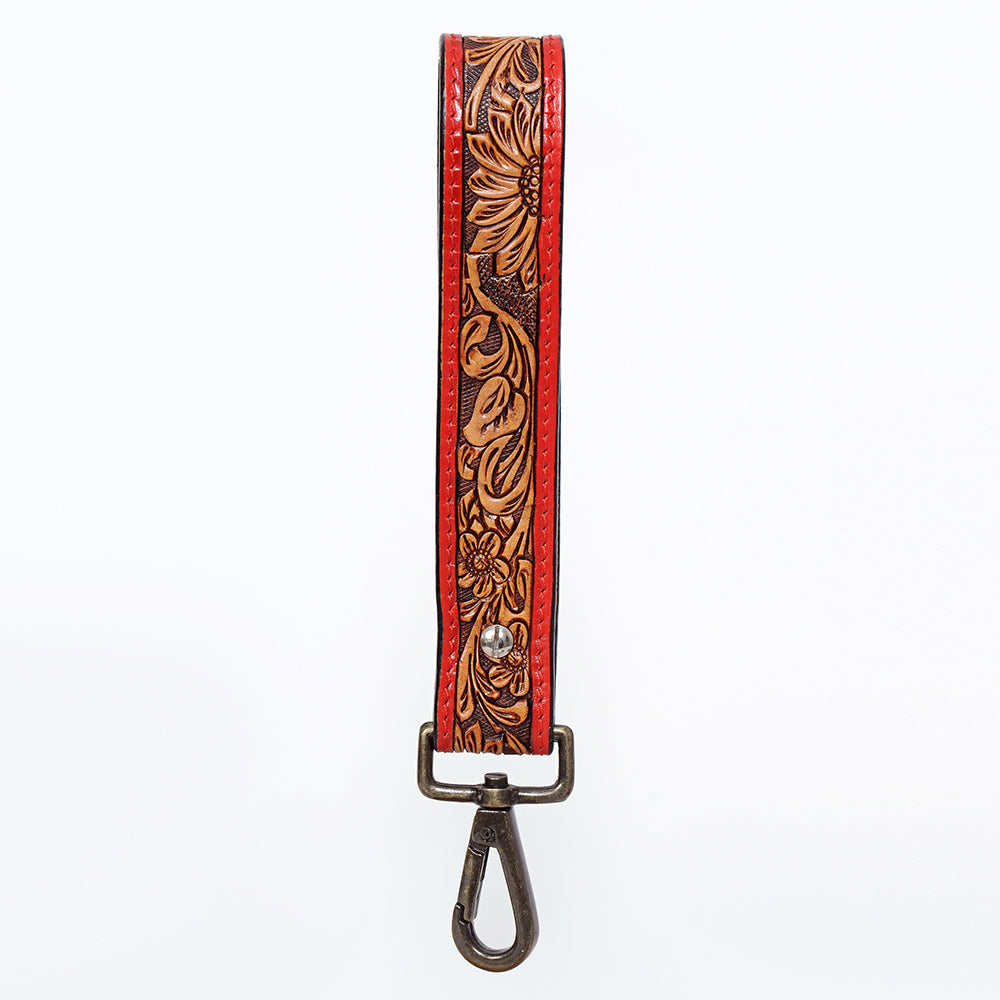 American Darling ADWSF103 Hand Tooled Genuine Leather Handle Strap For Wristlet Bags