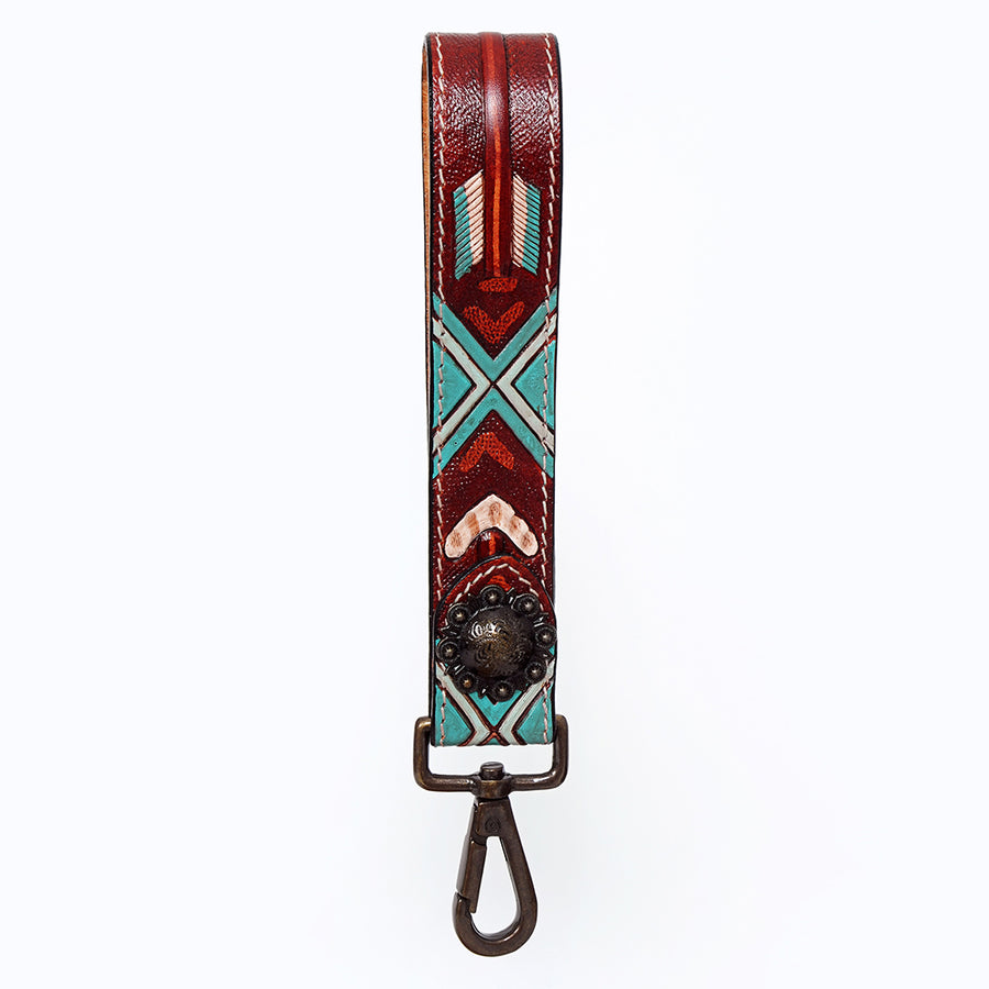 American Darling Hand Tooled Genuine Leather Handle Strap for Wristlet Bag Phone Wrist Keychain Wallet Purse Clutch Cellphone