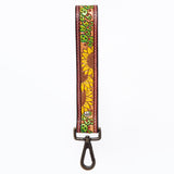 American Darling ADWSF106 Hand Tooled Genuine Leather Handle Strap For Wristlet Bags