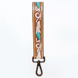 American Darling ADWSF107 Hand Tooled Genuine Leather Handle Strap For Wristlet Bags
