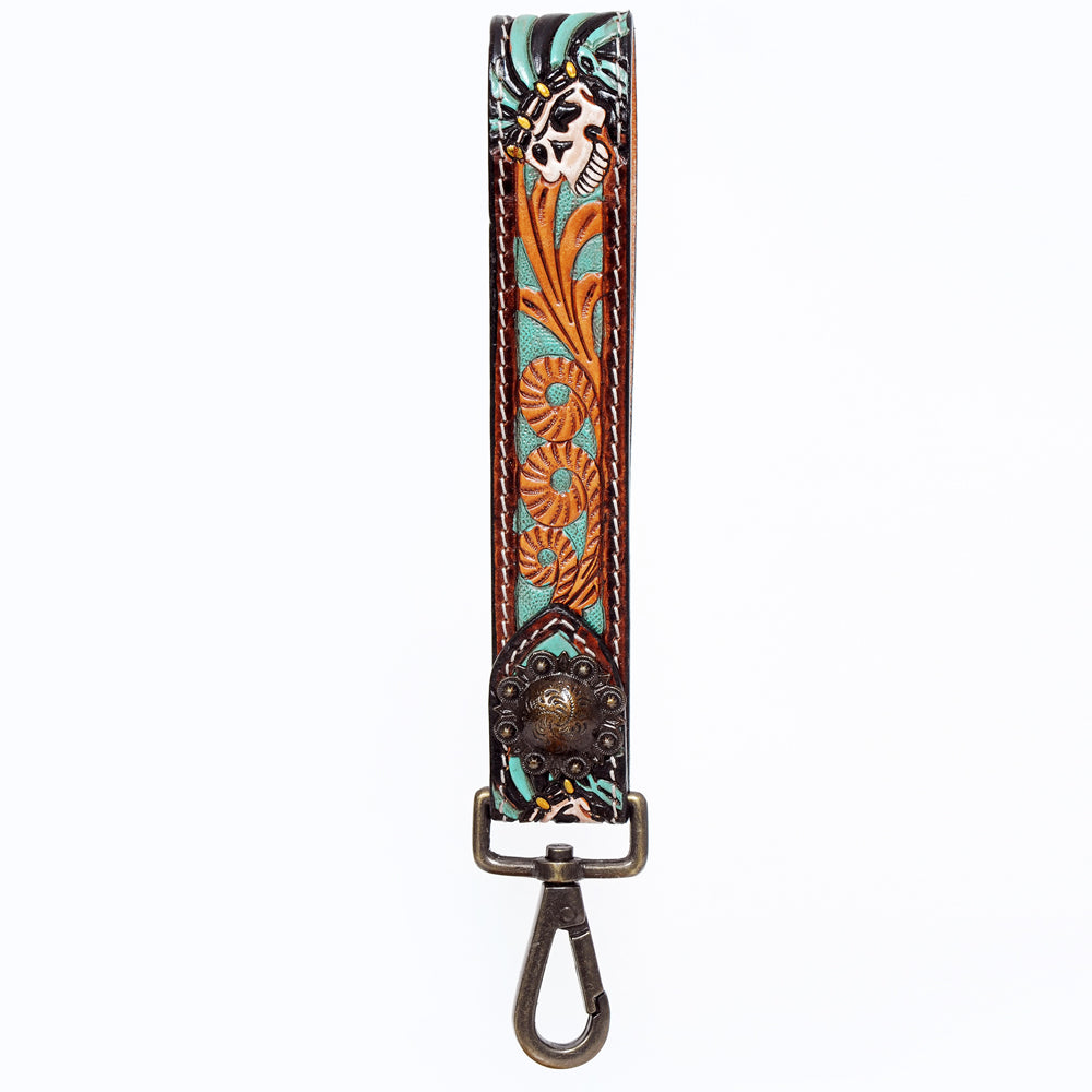 American Darling ADWSF111 Hand Tooled Genuine Leather Handle Strap For Wristlet Bags