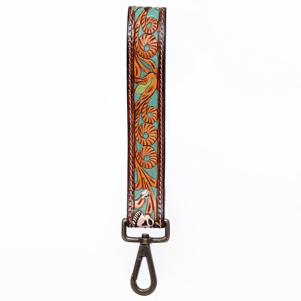 American Darling ADWSF111 Hand Tooled Genuine Leather Handle Strap For Wristlet Bags
