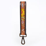 American Darling ADWSF115 Hand Tooled Genuine Leather Handle Strap For Wristlet Bags