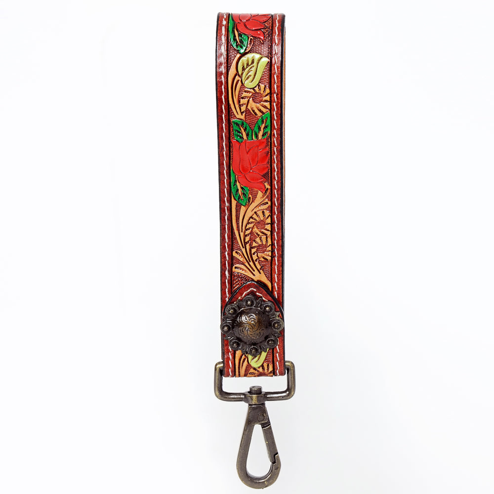 American Darling ADWSF117 Hand Tooled Genuine Leather Handle Strap For Wristlet Bags
