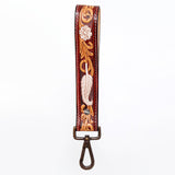 American Darling ADWSF118 Hand Tooled Genuine Leather Handle Strap For Wristlet Bags