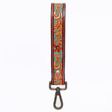 American Darling ADWSF119 Hand Tooled Genuine Leather Handle Strap For Wristlet Bags