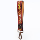 American Darling ADWSF122 Hand Tooled Genuine Leather Handle Strap For Wristlet Bags