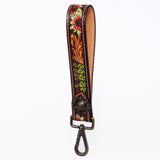 American Darling ADWSF123 Hand Tooled Genuine Leather Handle Strap For Wristlet Bags