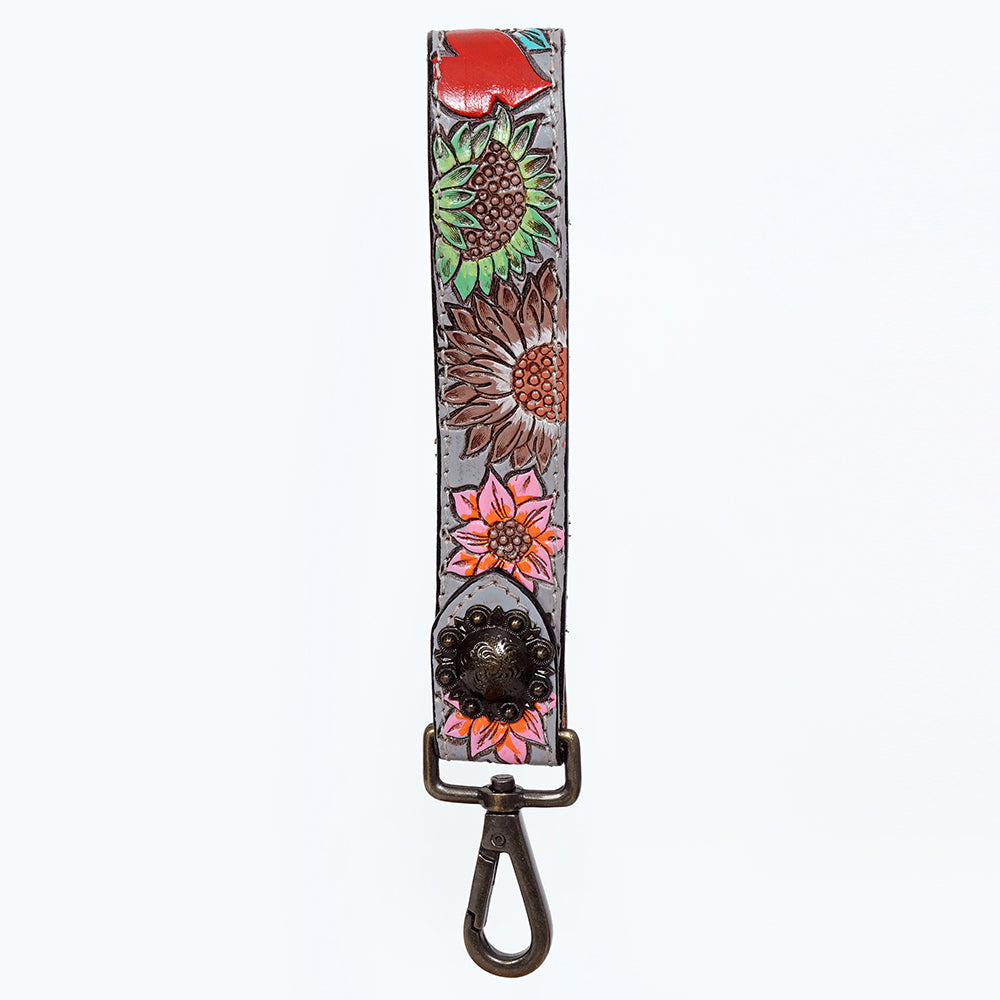 American Darling ADWSF125 Hand Tooled Genuine Leather Handle Strap For Wristlet Bags