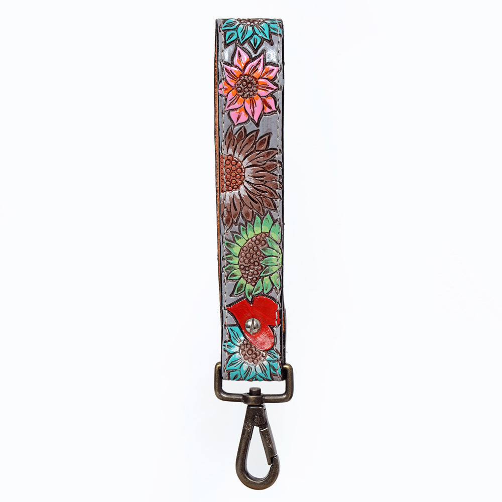 American Darling ADWSF125 Hand Tooled Genuine Leather Handle Strap For Wristlet Bags