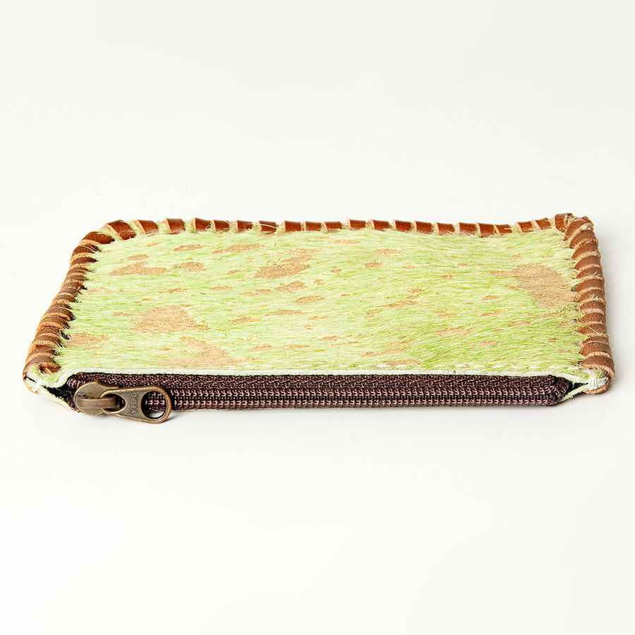 American Darling Coin Purse Bag Braided Hair-On Cowhide Genuine Leather Mini Pouch with YKK Zipper