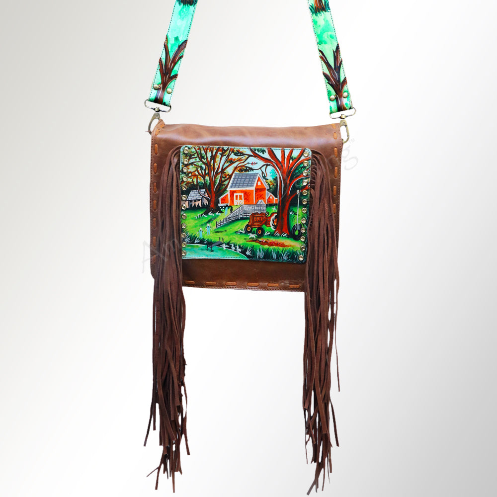 American Darling Crossbody Hand Painted Full Grain Genuine Leather Western Women Bag Handbag Purse |