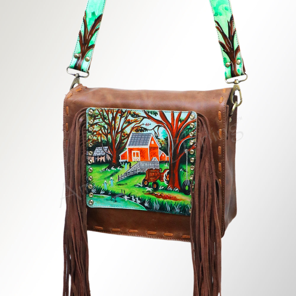 American Darling Crossbody Hand Painted Full Grain Genuine Leather Western Women Bag Handbag Purse |