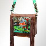 American Darling Crossbody Hand Painted Full Grain Genuine Leather Western Women Bag Handbag Purse |