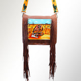 American Darling Crossbody Hand Painted Full Grain Genuine Leather Western Women Bag Handbag Purse |