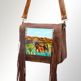 American Darling Crossbody Hand Painted Full Grain Genuine Leather Western Women Bag Handbag Purse |