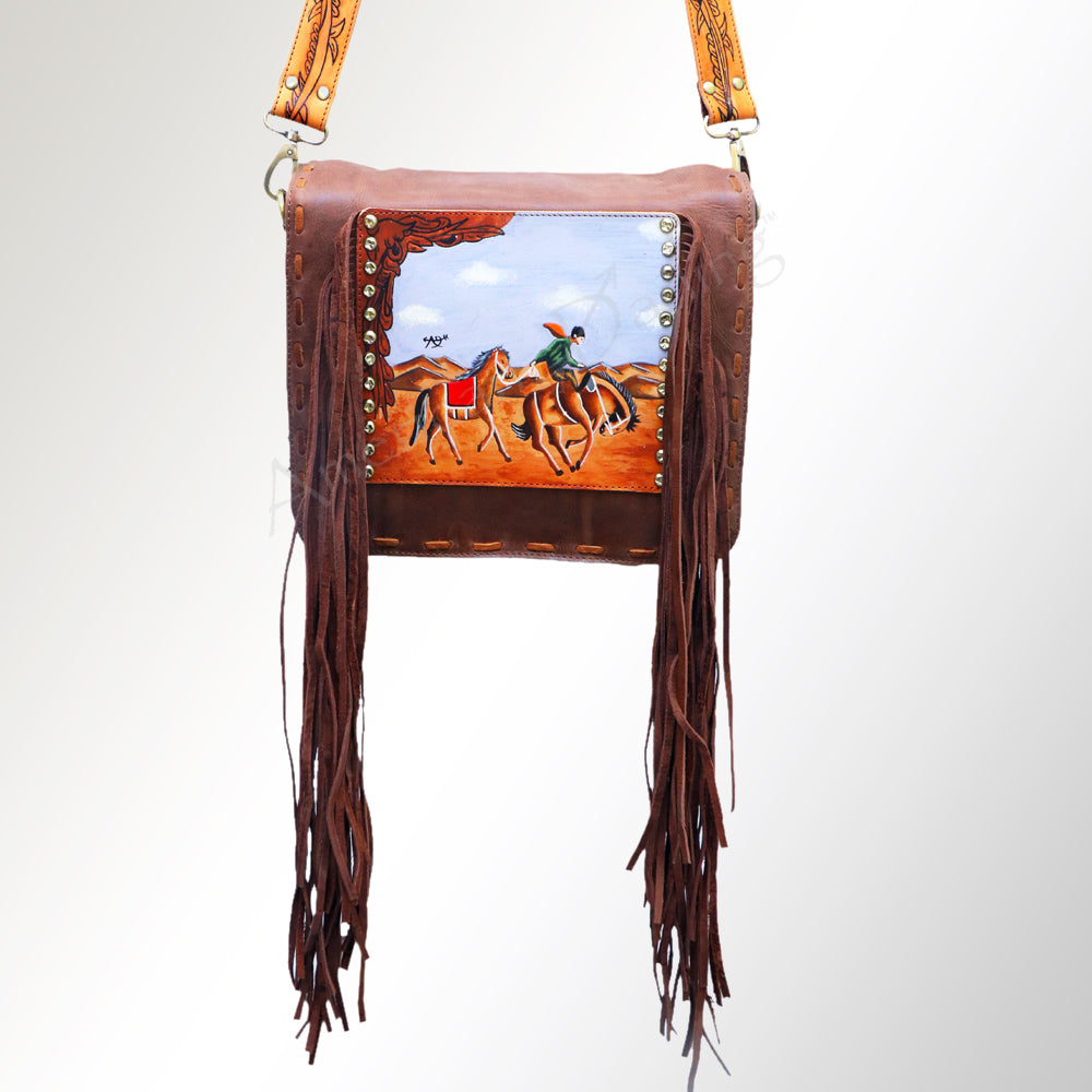 American Darling Crossbody Hand Painted Full Grain Genuine Leather Western Women Bag Handbag Purse |