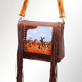 American Darling Crossbody Hand Painted Full Grain Genuine Leather Western Women Bag Handbag Purse |