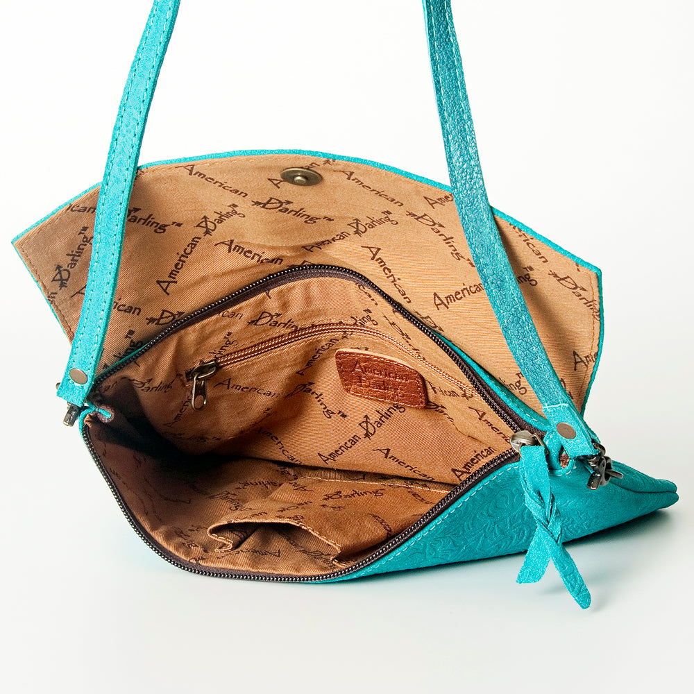 American Darling Envelope Embossed Full Grain Genuine Leather Western Women Bag Handbag Purse | for Cute