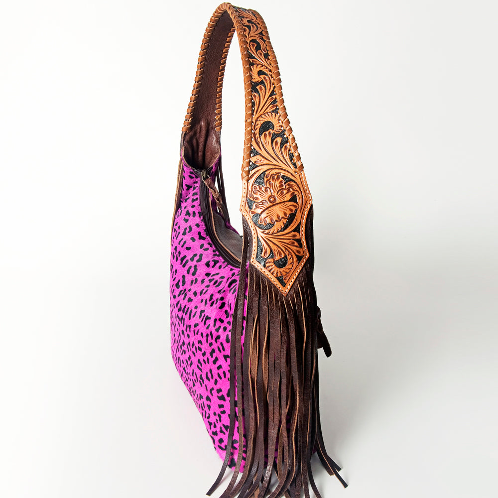 American Darling Hobo Hair-On Saddle Blanket Fabric Genuine Leather Western Women Bag | Handbag Purse Bags for Wallet Cute