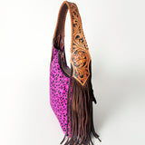 American Darling Hobo Hair-On Saddle Blanket Fabric Genuine Leather Western Women Bag | Handbag Purse Bags for Wallet Cute