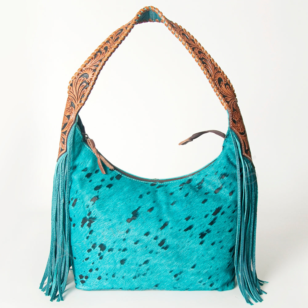 American Darling Hobo Hair-On Saddle Blanket Fabric Genuine Leather Western Women Bag | Handbag Purse Bags for Wallet Cute