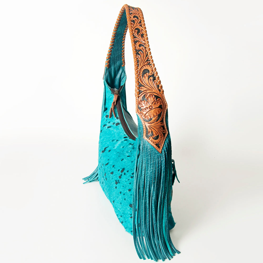 American Darling Hobo Hair-On Saddle Blanket Fabric Genuine Leather Western Women Bag | Handbag Purse Bags for Wallet Cute