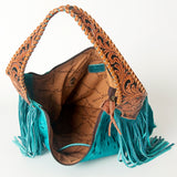 American Darling Hobo Hair-On Saddle Blanket Fabric Genuine Leather Western Women Bag | Handbag Purse Bags for Wallet Cute