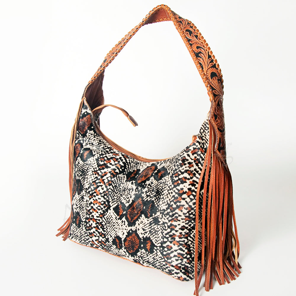 American Darling Hobo Hair-On Saddle Blanket Fabric Genuine Leather Western Women Bag | Handbag Purse Bags for Wallet Cute