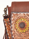 American Darling Cross Body Hand Tooled Genuine Leather Western Women Bag | Antique Tan Handbag Purse Crossbody for Cute