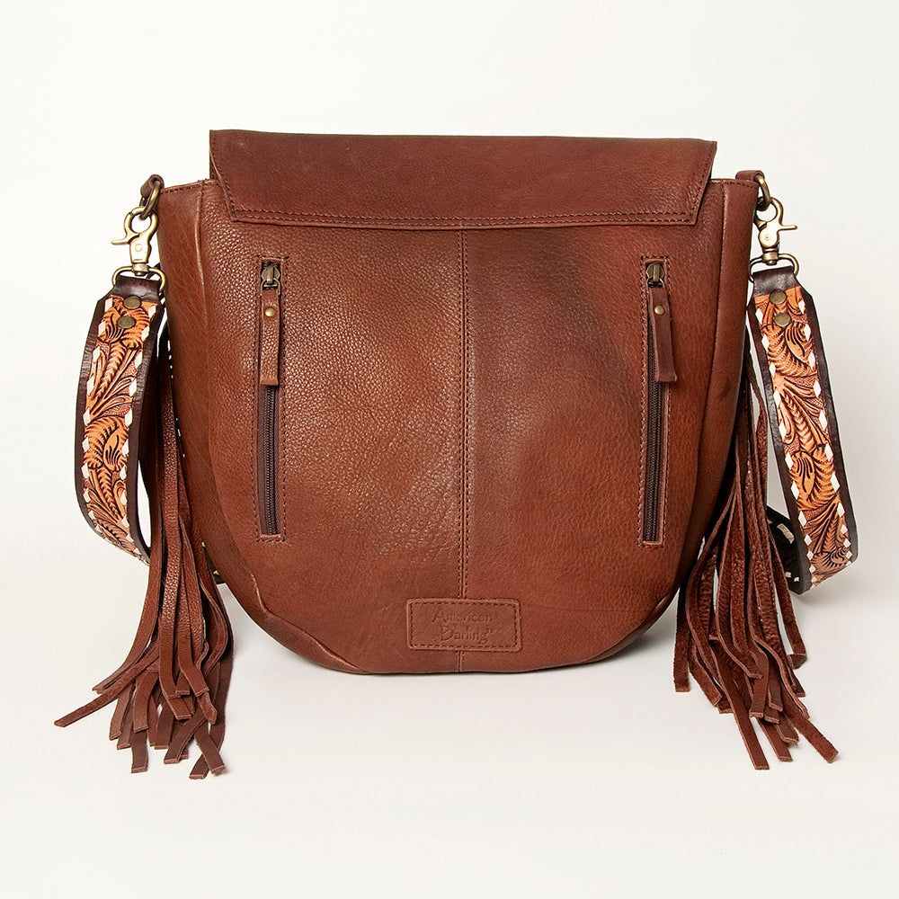 American Darling Cross Body Hand Tooled Genuine Leather Western Women Bag | Antique Tan Handbag Purse Crossbody for Cute