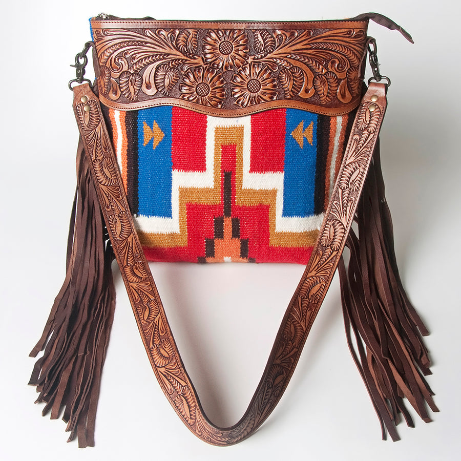 American Darling Signature Crossbody Hand Tooled Saddle Blanket Genuine Leather women bag western handbag purse