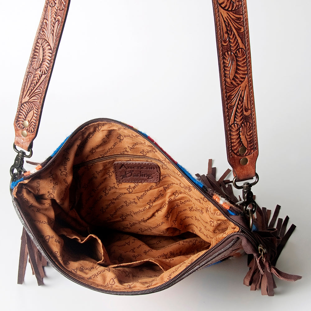 American Darling Signature Crossbody Hand Tooled Saddle Blanket Genuine Leather women bag western handbag purse
