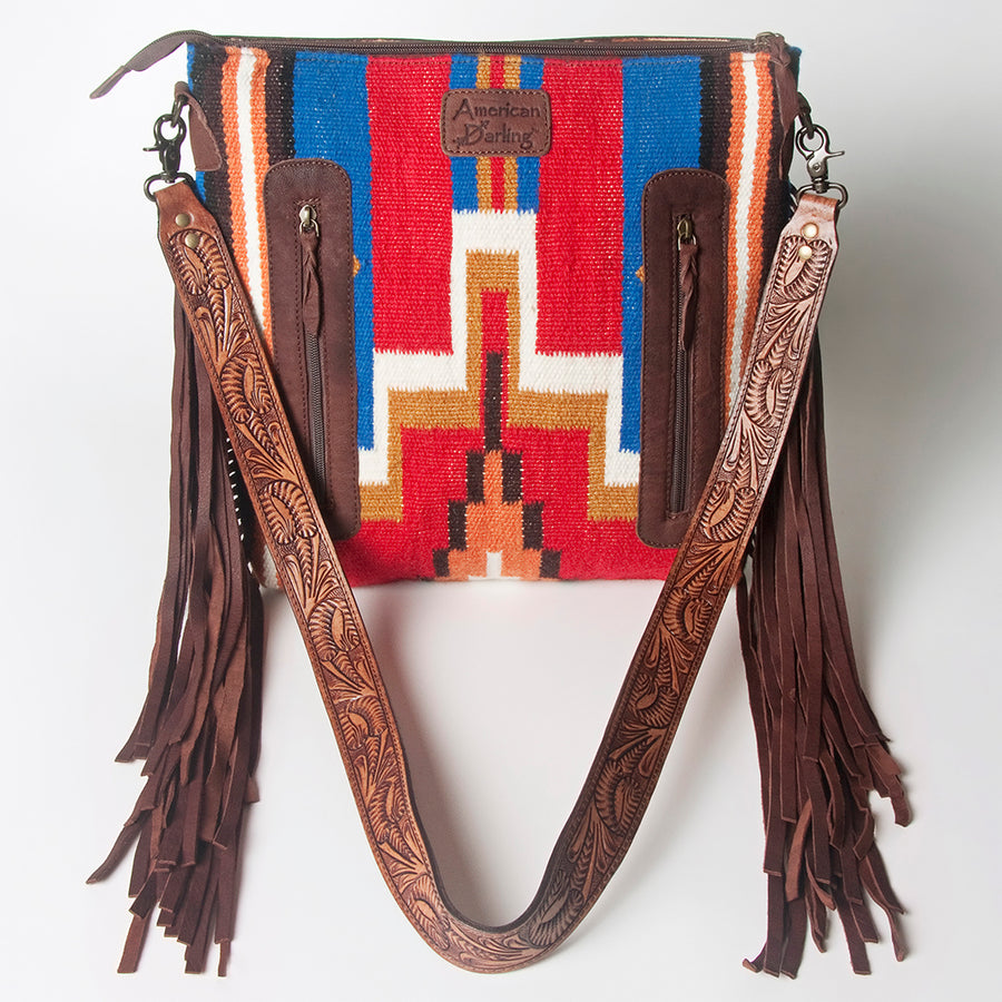 American Darling Signature Crossbody Hand Tooled Saddle Blanket Genuine Leather women bag western handbag purse