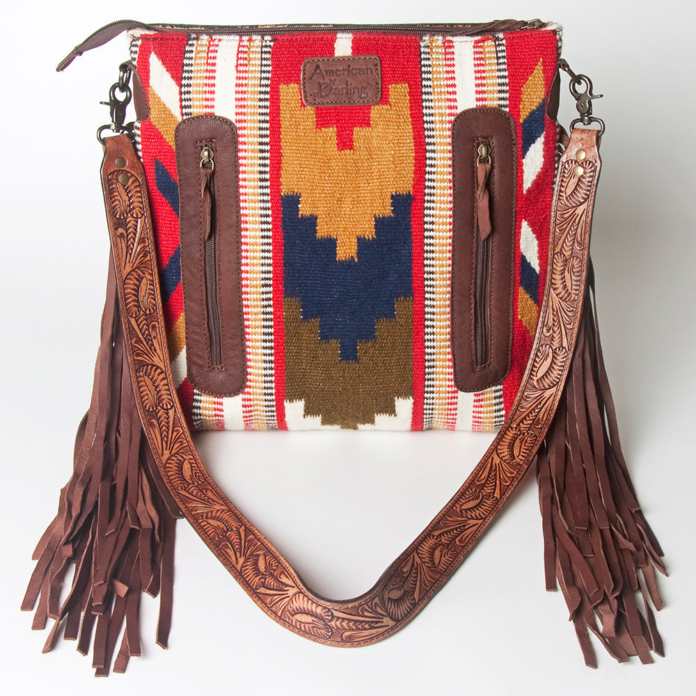 American Darling Signature Crossbody Hand Tooled Saddle Blanket Genuine Leather women bag western handbag purse