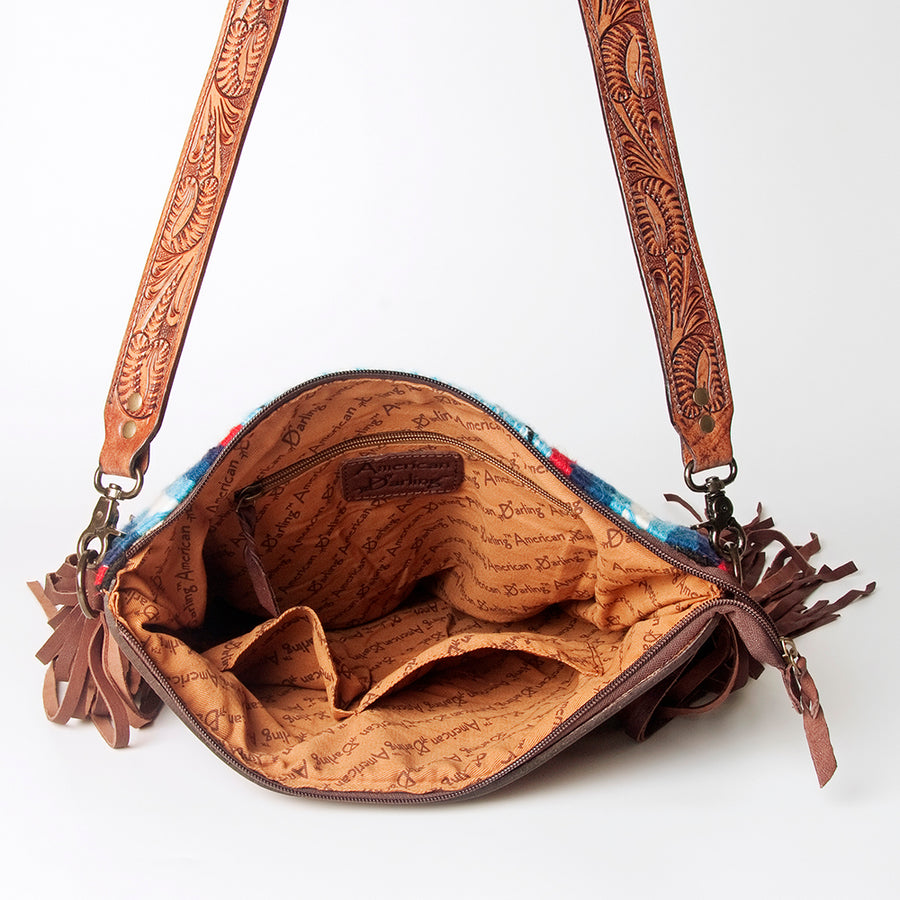 American Darling Signature Crossbody Hand Tooled Saddle Blanket Genuine Leather women bag western handbag purse
