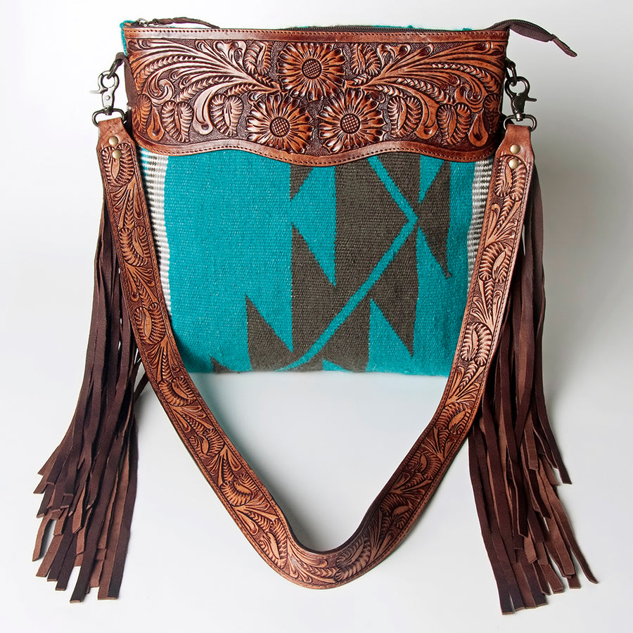 American Darling Signature Crossbody Hand Tooled Saddle Blanket Genuine Leather women bag western handbag purse