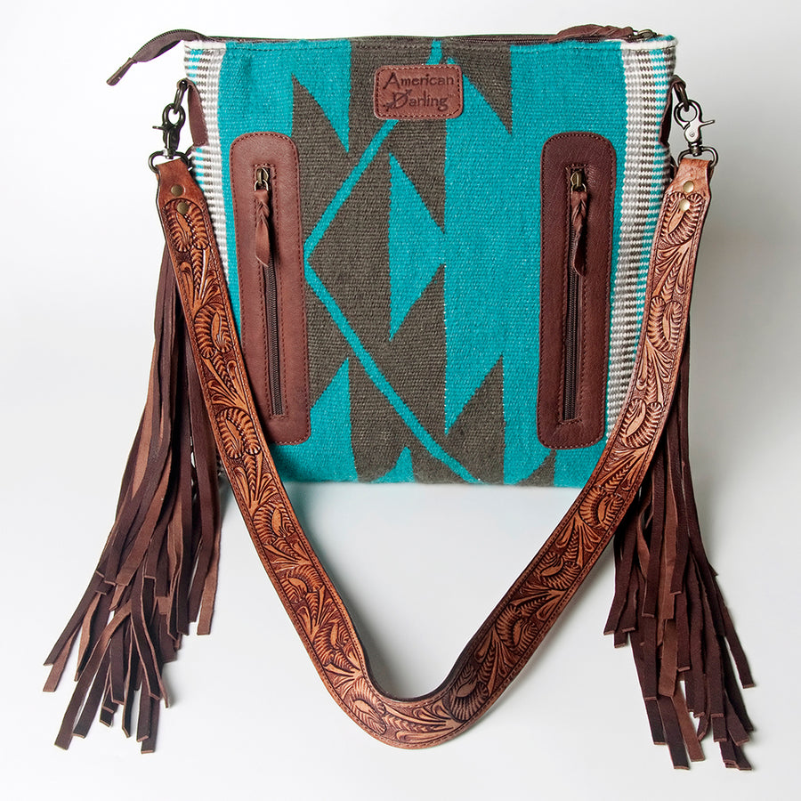 American Darling Signature Crossbody Hand Tooled Saddle Blanket Genuine Leather women bag western handbag purse