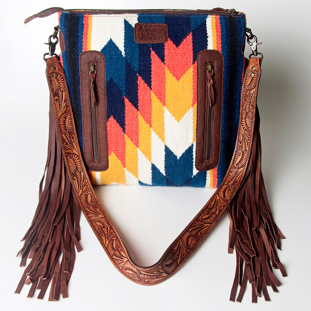 American Darling Signature Crossbody Hand Tooled Saddle Blanket Genuine Leather women bag western handbag purse