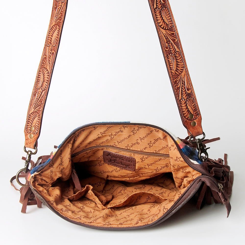 American Darling Signature Crossbody Hand Tooled Saddle Blanket Genuine Leather women bag western handbag purse