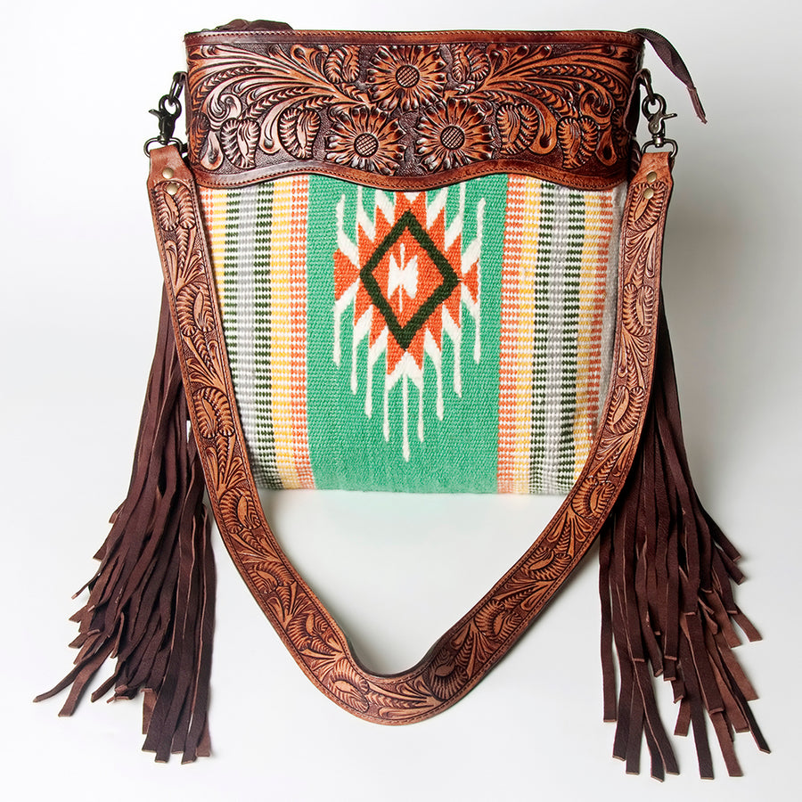 American Darling Cross Body Hand Tooled Saddle Blanket Genuine Leather Western Women Bag Handbag Purse | Crossbody for Cute